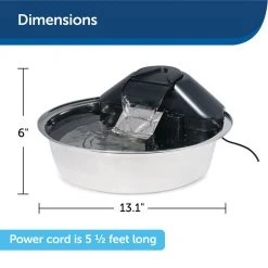 PetSafe Drinkwell Zen Stainless Steel Dog and Cat Water Fountain, 128 oz. -PetSafe Sales Shop 1136877 A5