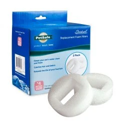 PetSafe Drinkwell Pet Drinking Fountain Replacement 360 Plastic Fountain Foam Filters, 2 pk.
