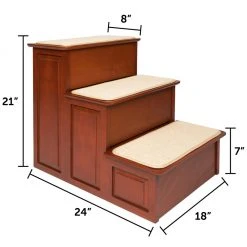 PetSafe CozyUp Wood Pet Steps, 3 Steps, 21 in High -PetSafe Sales Shop 1339555 A2