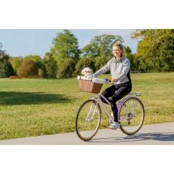 PetSafe Happy Ride Wicker Bicycle Pet Basket, Sun Shield, Weather Resistant