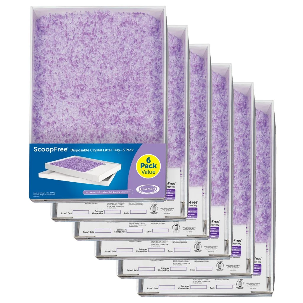 PetSafe Scoop-Free Cat Litter Box Tray Refills with Lavender Crystals, 6 ct. 3 PetSafe Scoop-Free Cat Litter Box Tray Refills with Lavender Crystals, 6 ct.